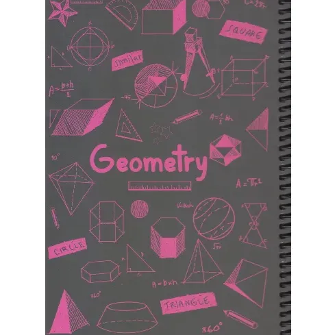 دفتر 100 برگ مشکی صورتی سیمی وزیری dotnote Geometry
